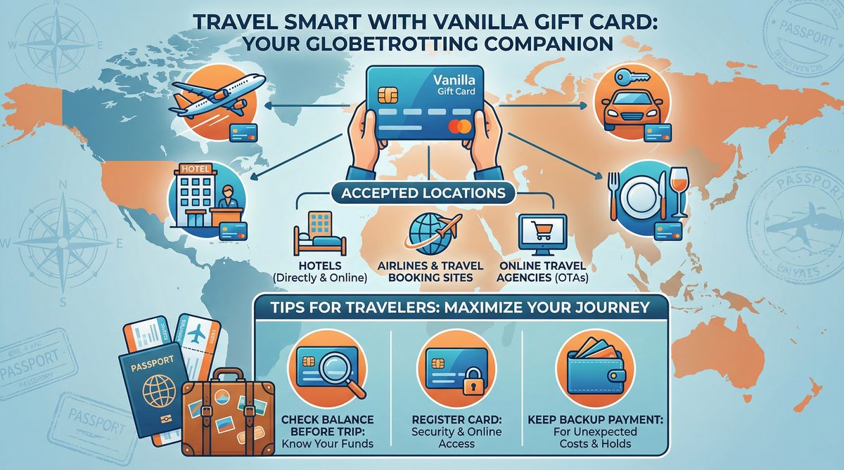 بطاقة هدايا فانيلا للسفر: فن استخدامها للفنادق وشركات الطيران والمزيد