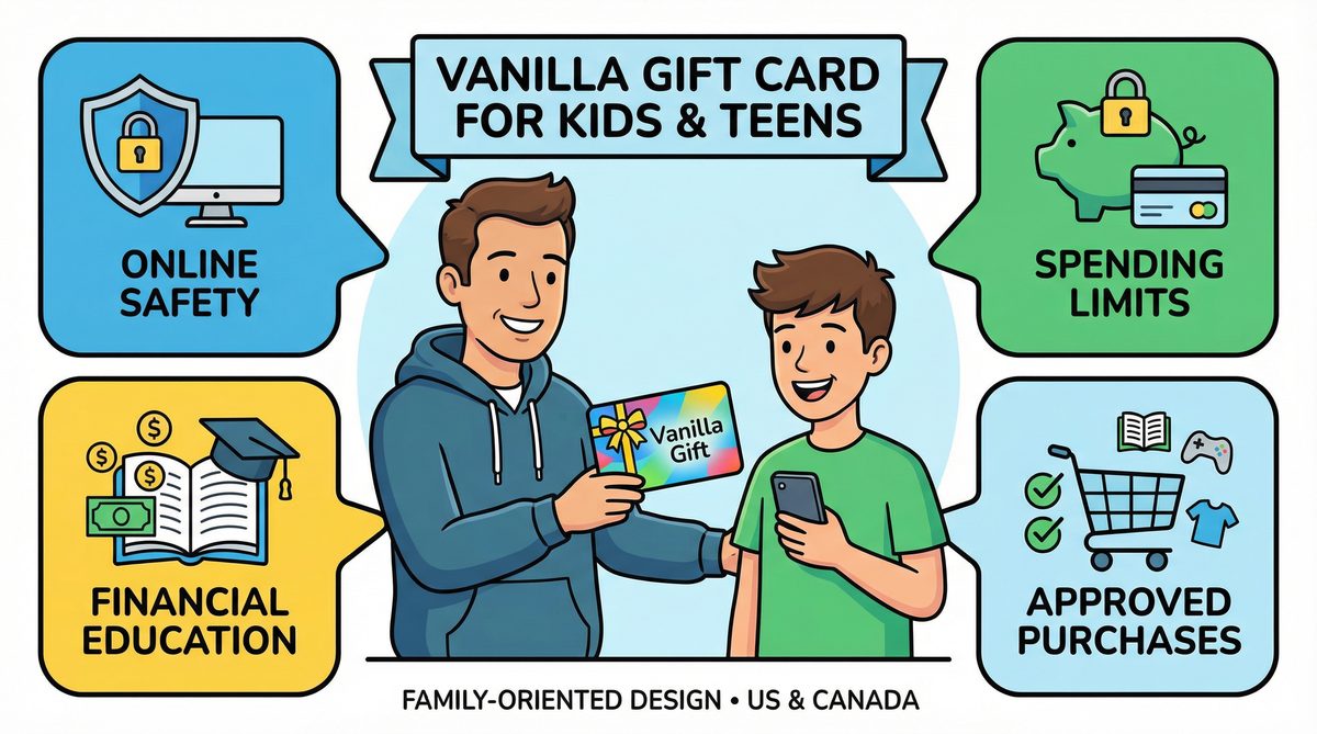 بطاقة هدايا فانيلا للأطفال والمراهقين